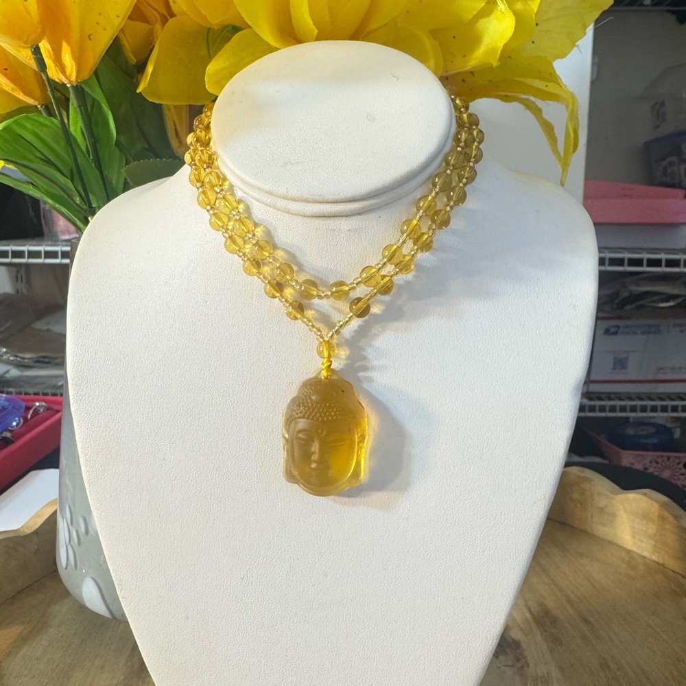 Elegant Gold Buddha Pendant Necklace - Picture 10 of 14